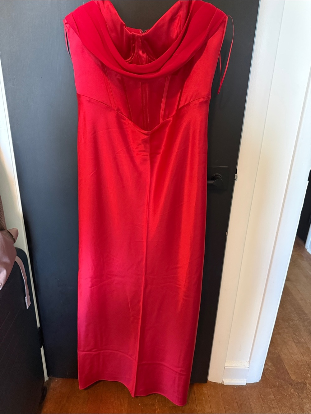 NWT Steve Madden Red Satin Evening Dress